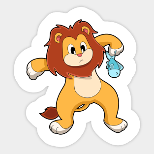 Lion with Fish Sticker